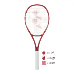 YONEX - Raqueta de Tenis VCORE 98 305g Grip 1 Ruby Red Spin y Control