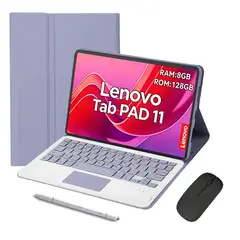 LENOVO - Tablet Pad 11 2025 8GB+128GB WiFi y Ratón inalámbrico Bluetooth &Teclado & Lápiz-Morado
