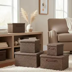 BRIC - Canastos Organizadoras Para Almacenamiento Con Tapa Set De 4