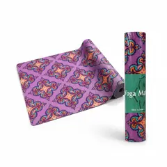 PWRFITNESS - Mat de Yoga Antideslizante Acolchado Diseño Mandala Morado Fitness