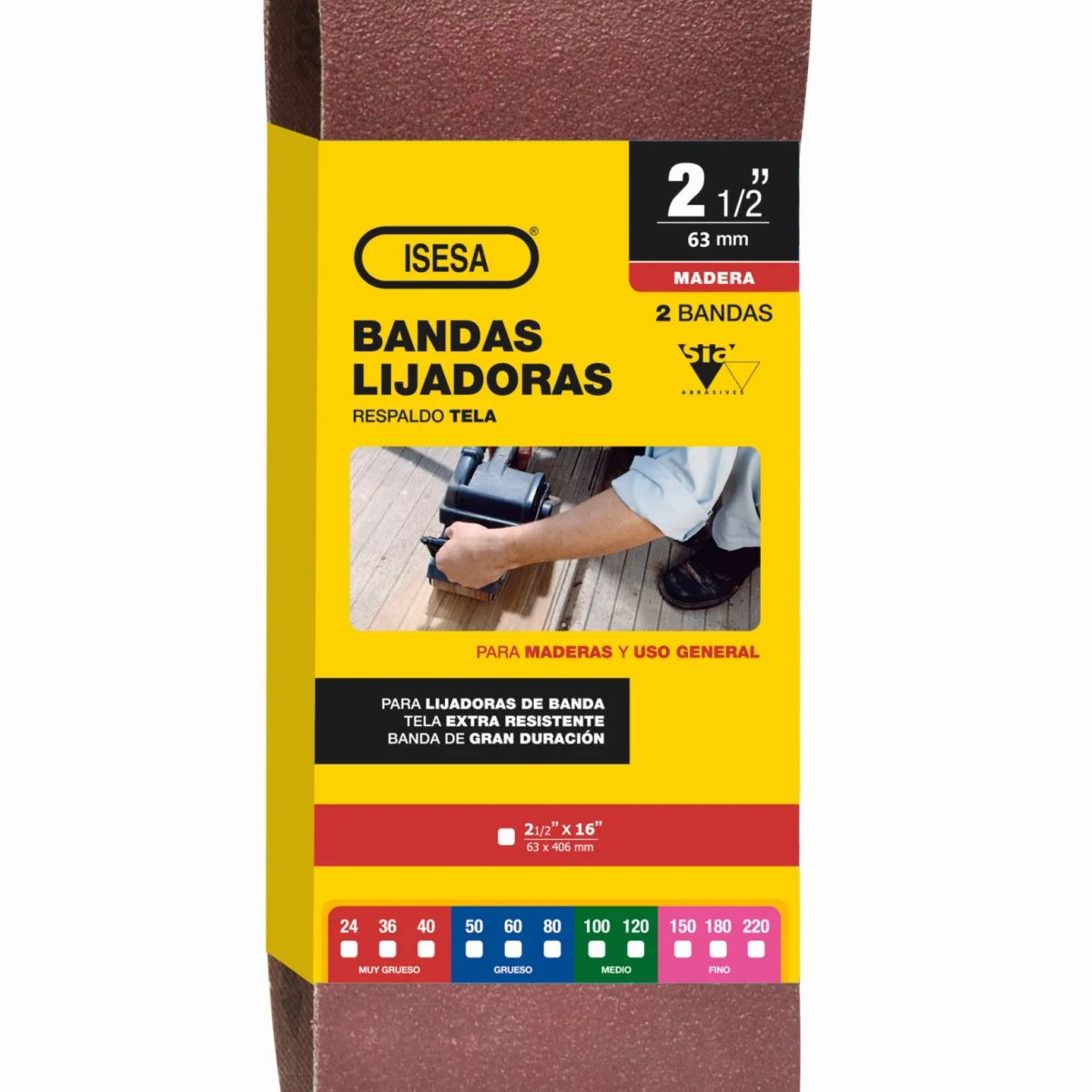 GENERICO - Pack 2 Und. Banda Lija Madera 2 12 x 16 Grano 60 Siawood 2920