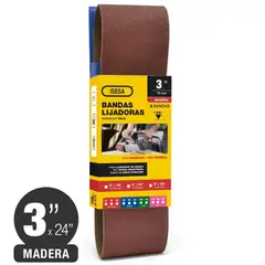 GENERICO - Pack 2 Und. Banda Lija Madera 3 x 24 Grano 180 Siawood 2920