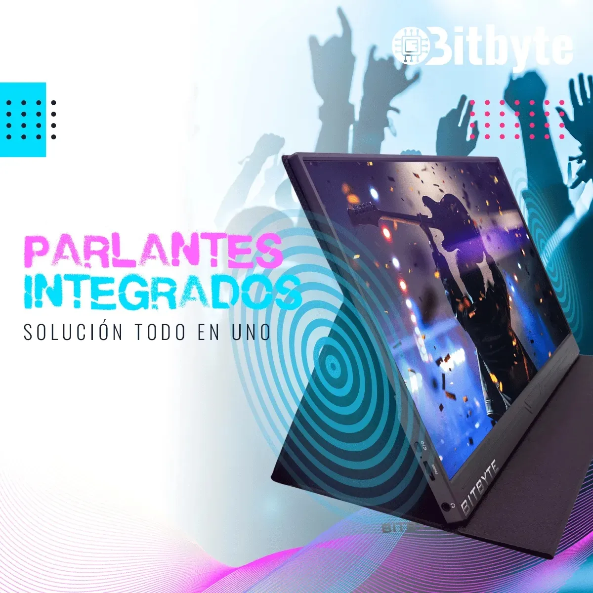 GENERICO - Monitor Portátil Bitbyte 15.6 Full Hd Ips Con Parlante Color Negro