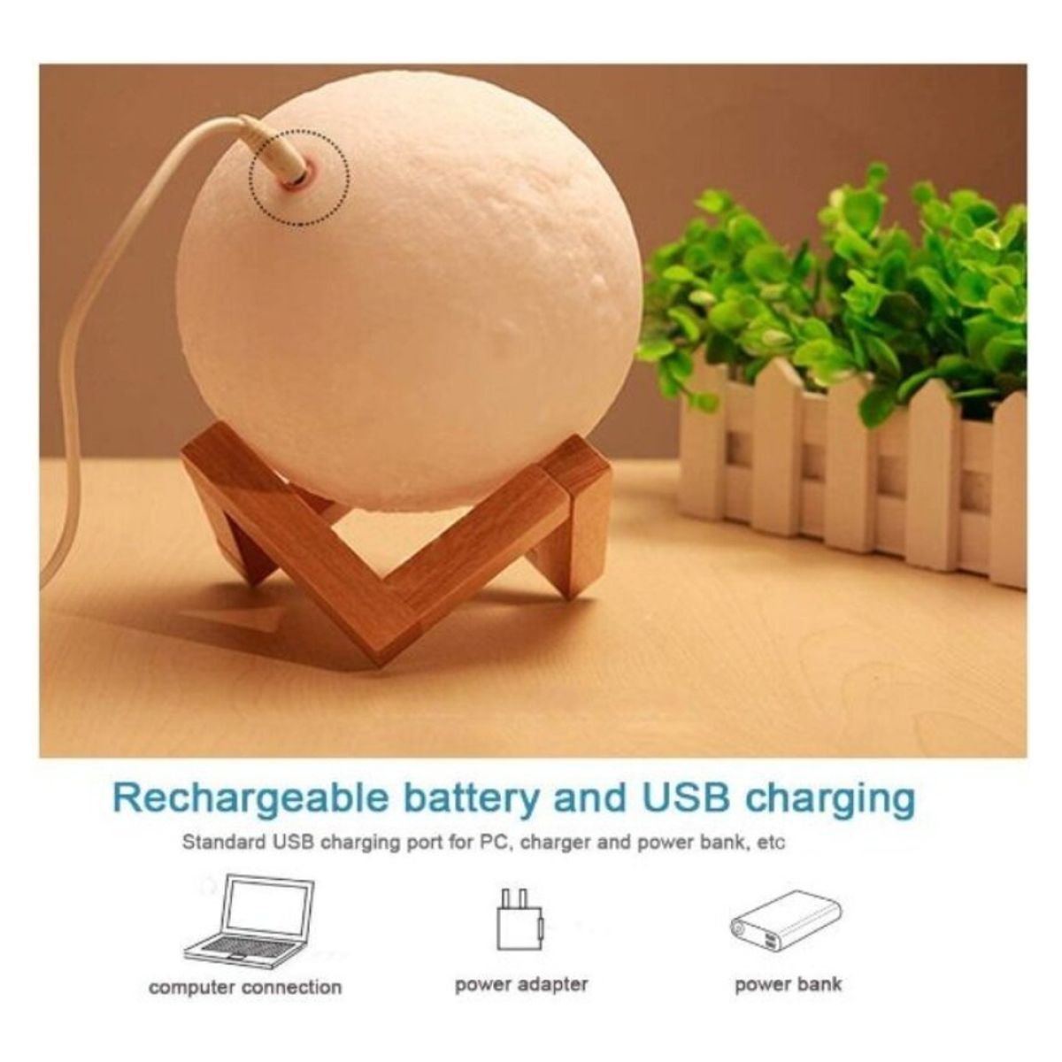 OEM - Lámpara Led Luna Llena 3D Luz Tenue Grande