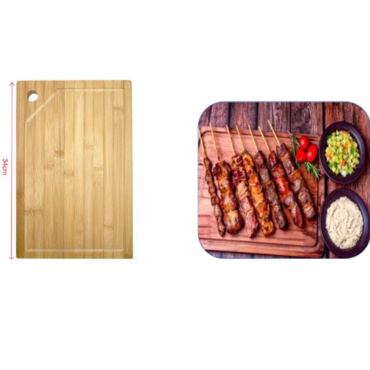 GENERICO - Tabla Para Cortar De Madera Bambu 24x34cm 1PCS