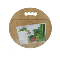GENERICO - Tabla Para Cortar Redonda De Madera Bambu 32x32cm 1PCS
