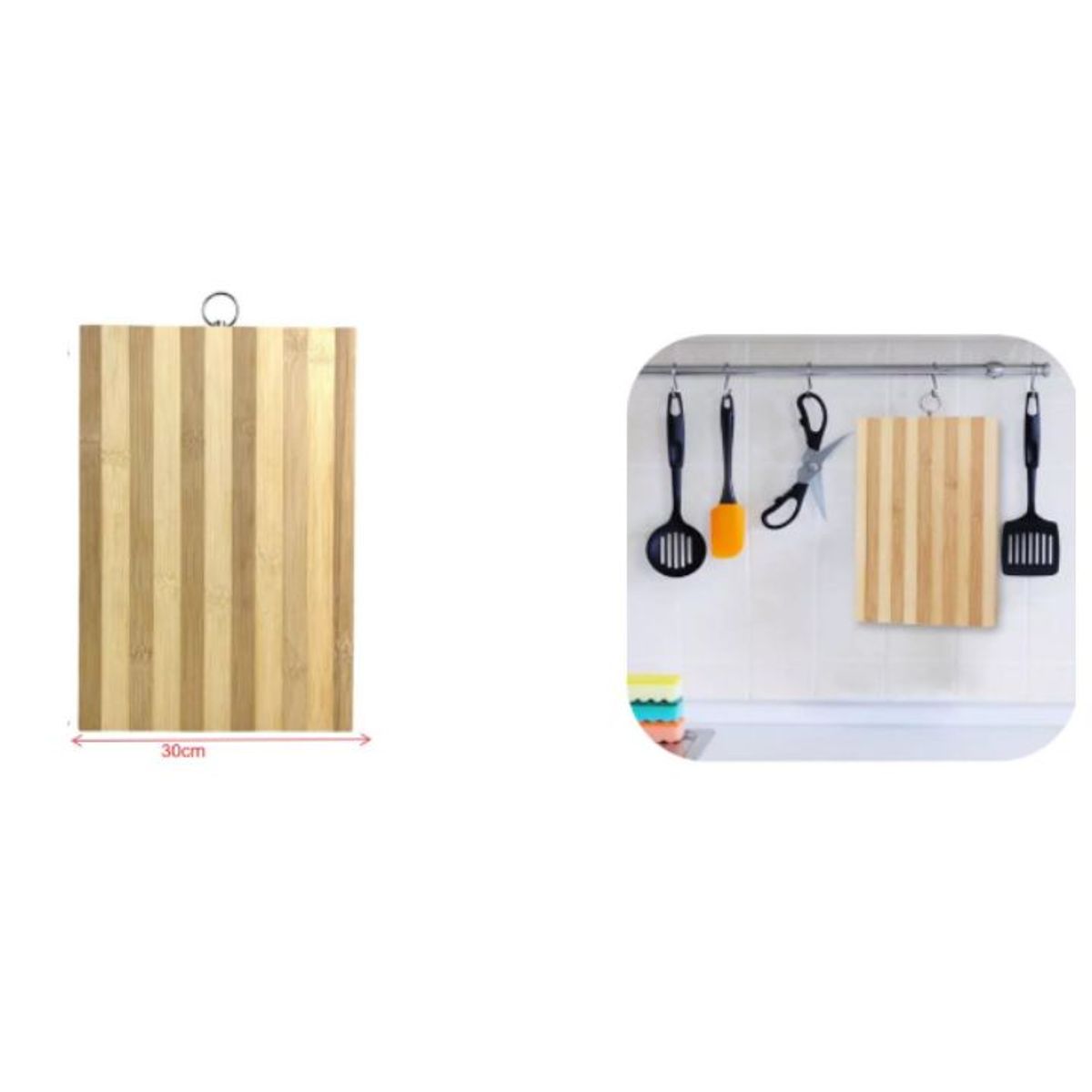 GENERICO - Tabla Para Cortar De Madera Bambu 30x40cm 1PCS