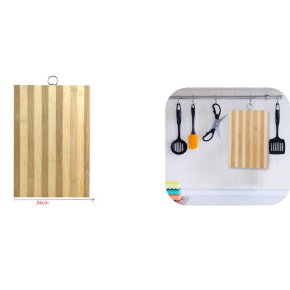 GENERICO - Tabla Para Cortar De Madera Bambu 24x34cm 1PCS