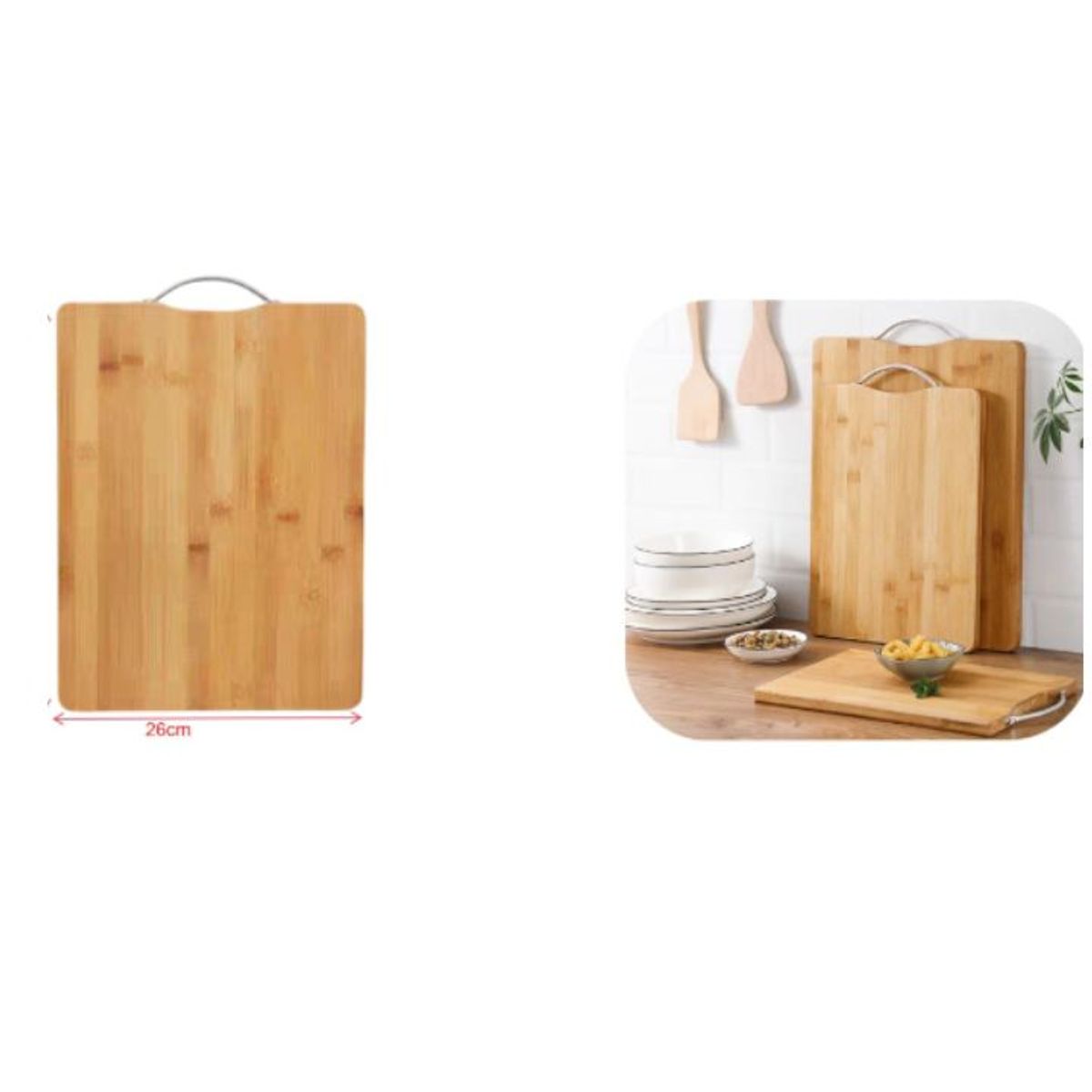 GENERICO - Tabla Para Cortar De Madera Bambu 26x36cm 1PCS