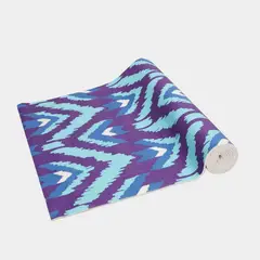 PWRFITNESS - Mat de Yoga Antideslizante Diseño Geométrico Azul Acolchado