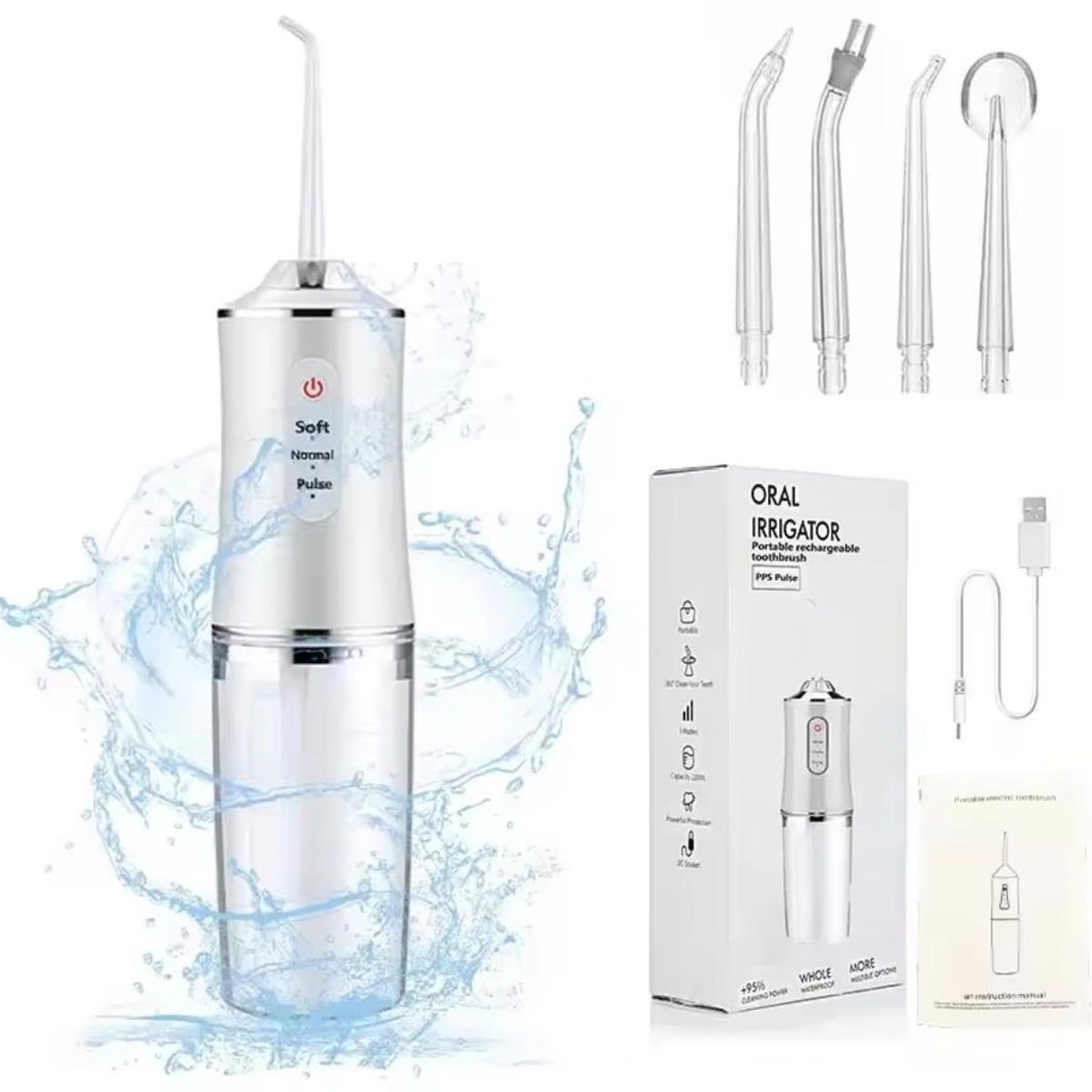 GENERICO - Limpiador Dental Portatil USB Irrigador Bucal