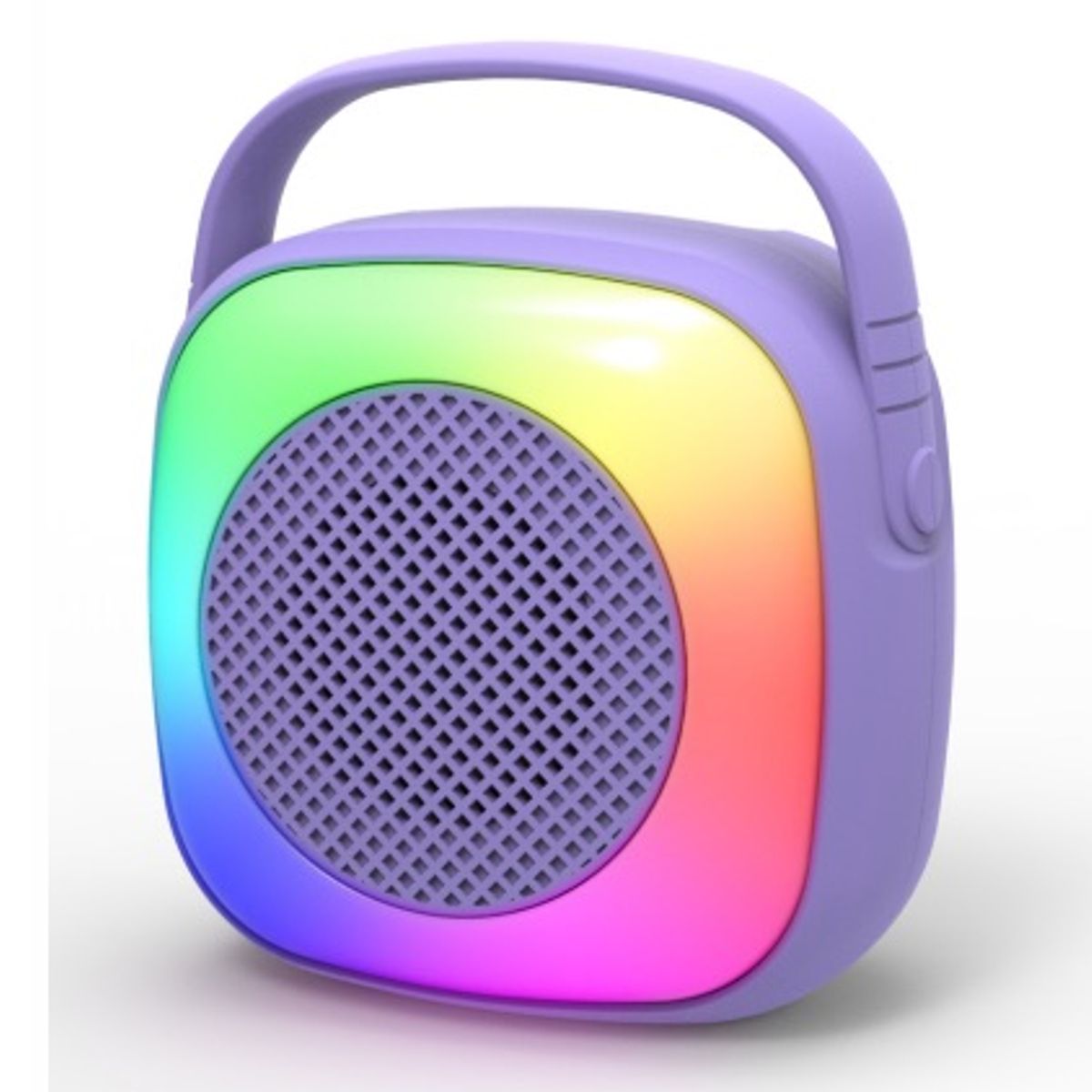 GENERICO - Mini altavoz Bluetooth portátil con luces LED RGB color Lila forma Cuadrada