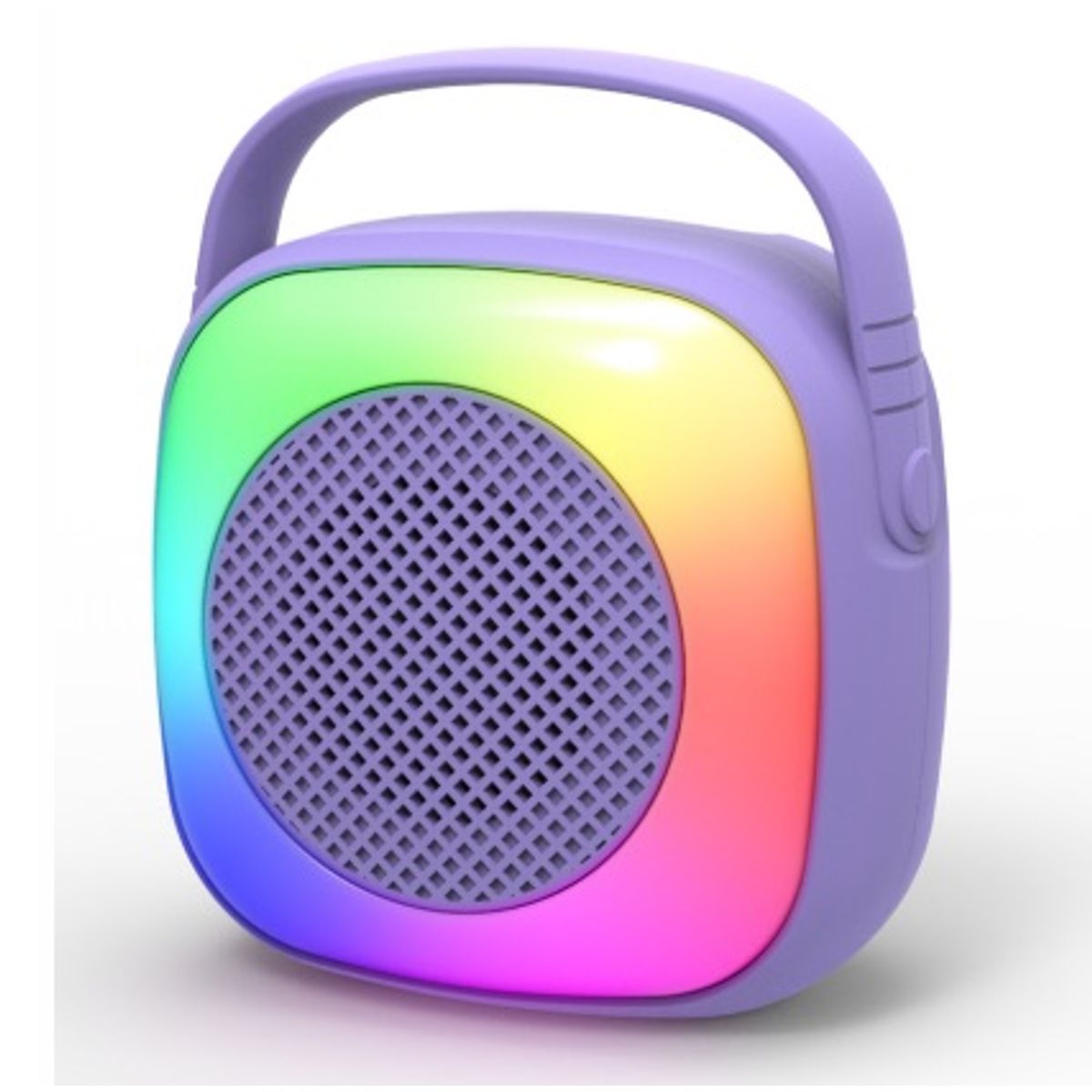 GENERICO - Mini altavoz Bluetooth portátil con luces LED RGB color Lila forma Cuadrada