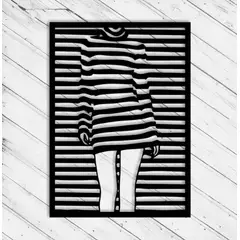 LOS REGALONES - Cuadro Decorativo Chica Falda En Madera 3mm 50x36 Cm