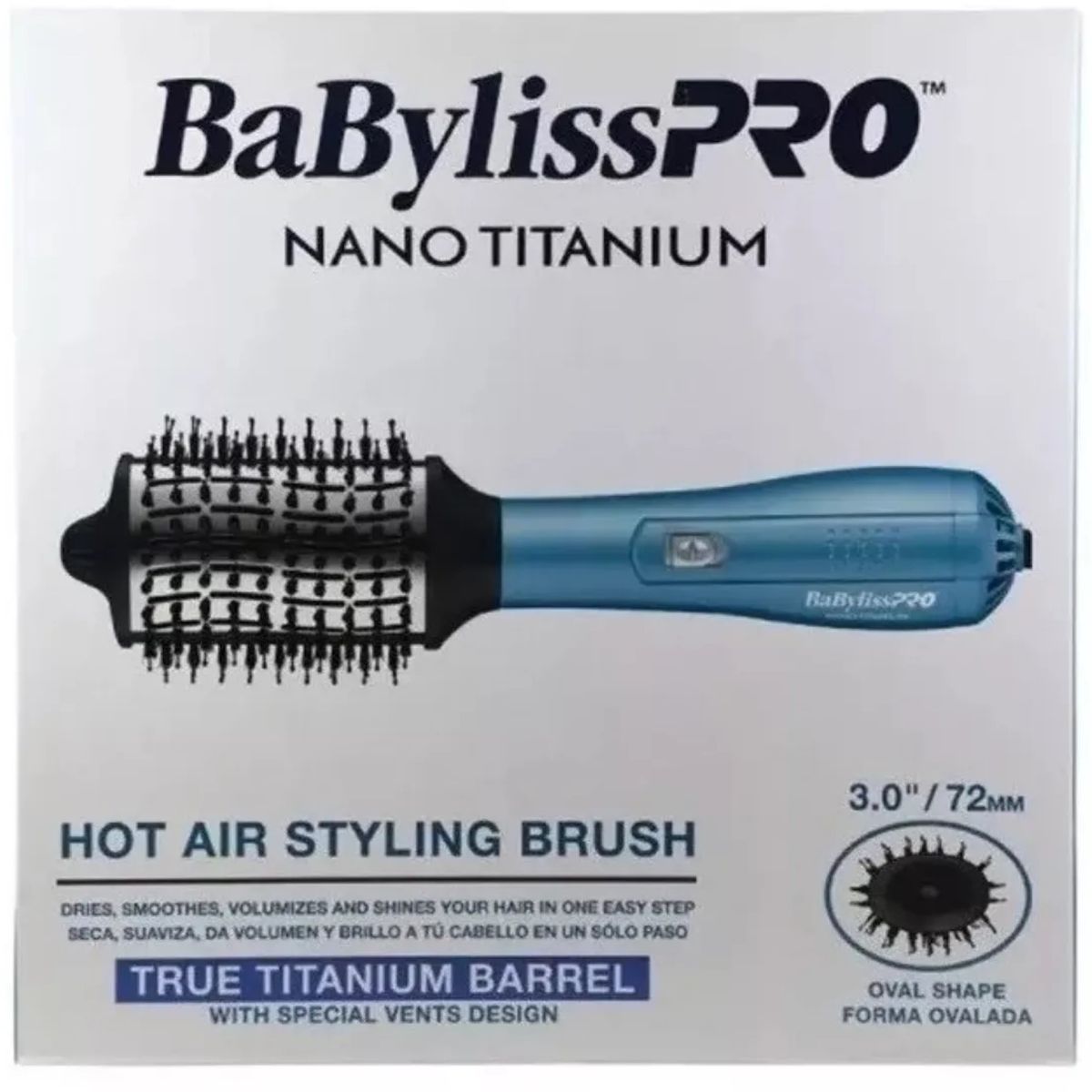 BABYLISS PRO - Cepillo Secador Nano Titanium 72mm BabylissPro