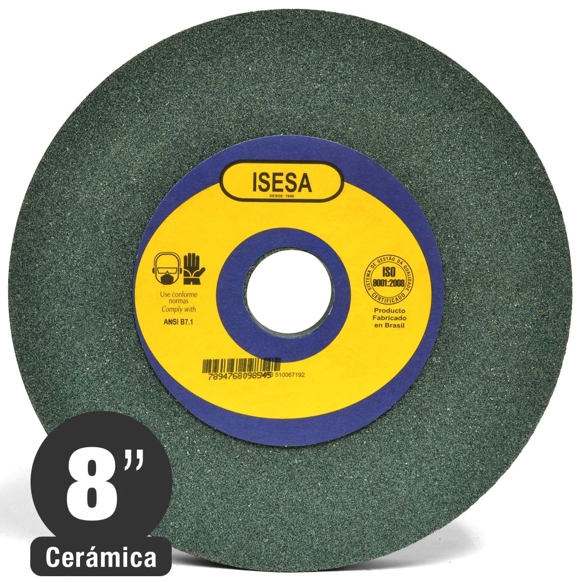ISESA - Piedra Esmeril Recta Carburo Silicio Verde 8x1 P60