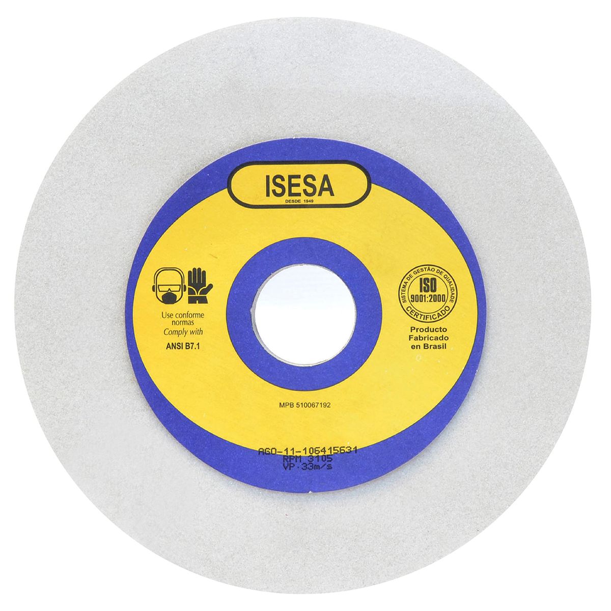 ISESA - Piedra Esmeril Recta Óxido Aluminio Blanco 6x1 P46