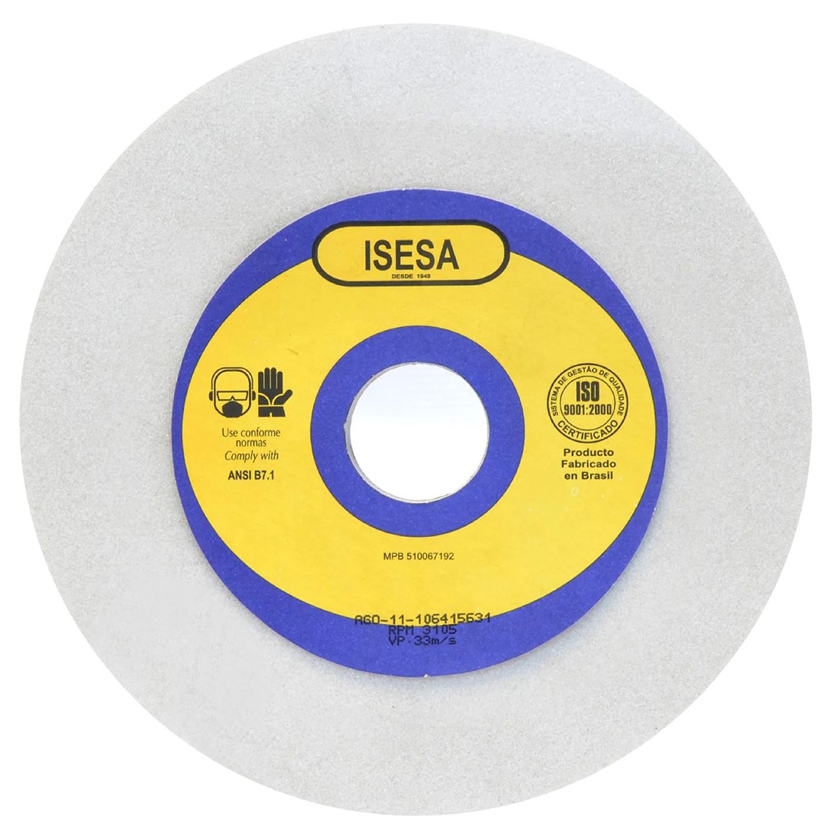 ISESA - Piedra Esmeril Recta Óxido Aluminio Blanco 6x1 P60