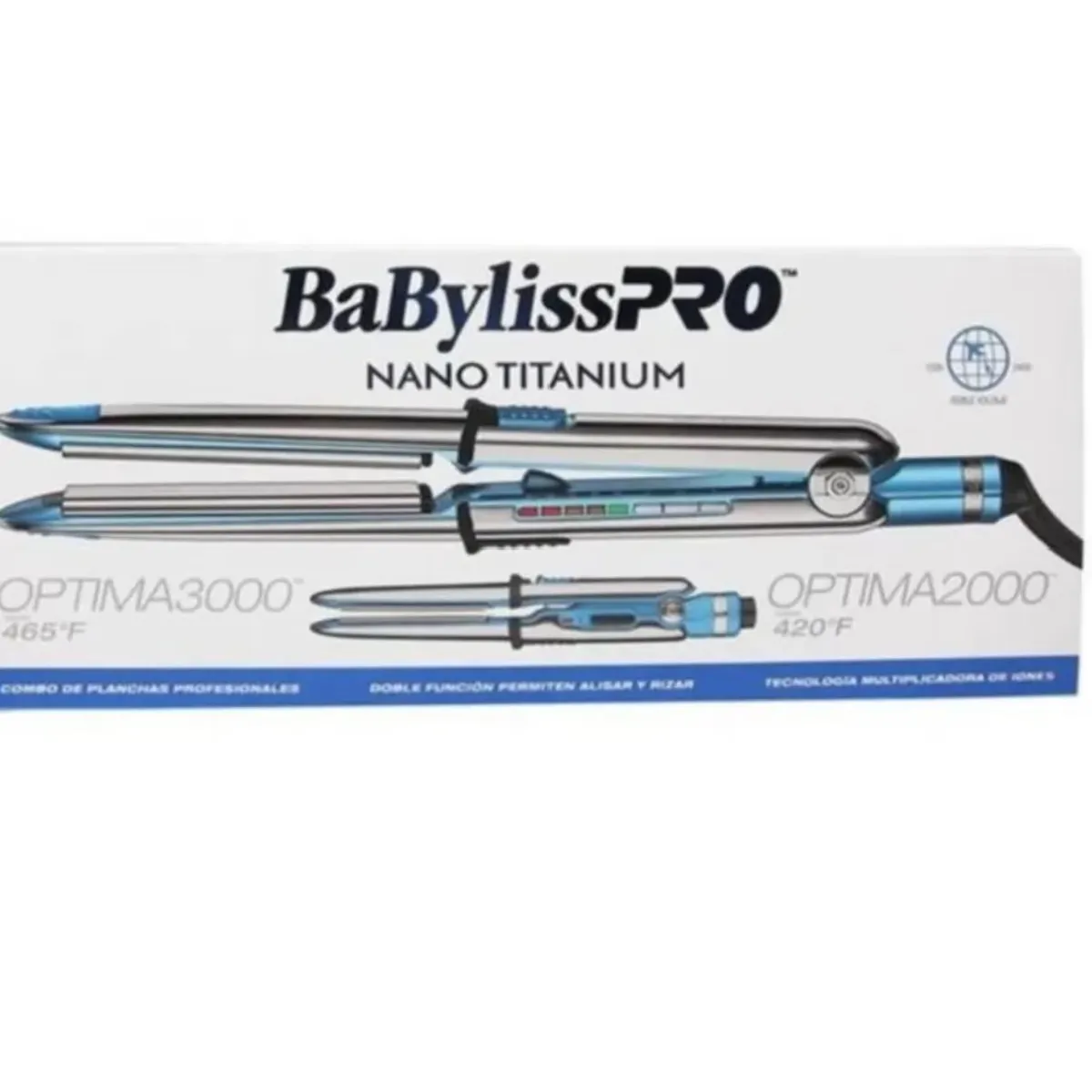 BABYLISS PRO - KIT Plancha Babyliss Pro Nano Titanium Optima 3000 + Optima 2000