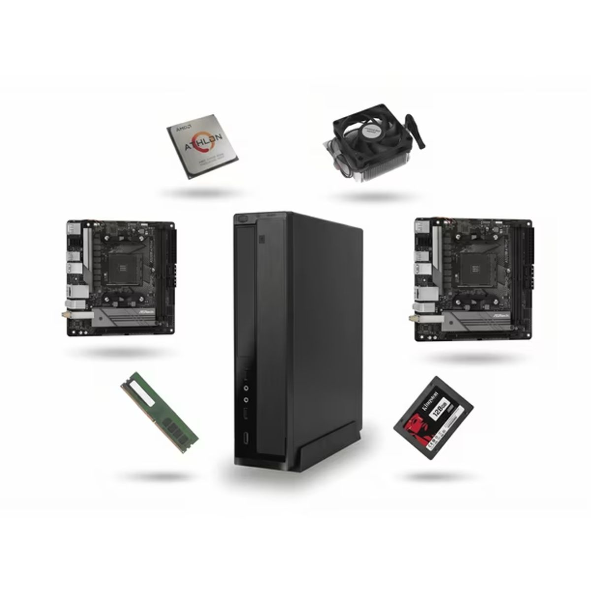 AMD CORP - Pc Oficina Amd Athlon 3000g 8gb Ram 128gb Ssd Wifi - Nuevo