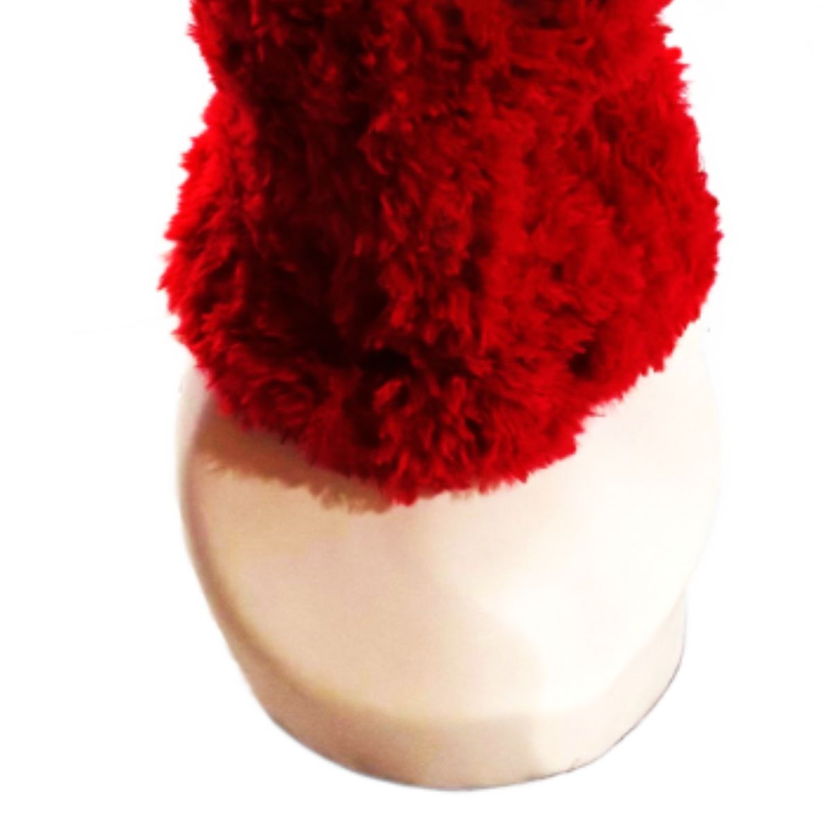 AMG ACCESORIOS - CUELLO DE LANA CHENILE ROJO TEJIDO A MANO