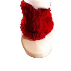 AMG ACCESORIOS - CUELLO DE LANA CHENILE ROJO TEJIDO A MANO