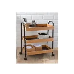 GENERICO - Organizador De Madera Con Ruedas 70x50cm 1PCS