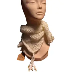 AMG ACCESORIOS - CUELLO EN PUNTA DE LANA TEJIDO A MANO DISEÑO EXCLUSIVO