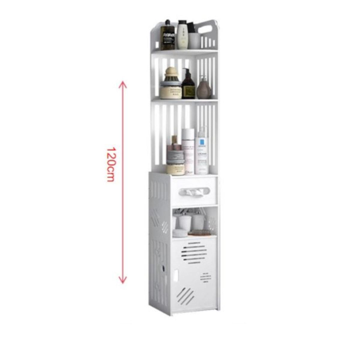 GENERICO - Organizador Gabinete De Madera Color Blanco 20x120cm 1PCS