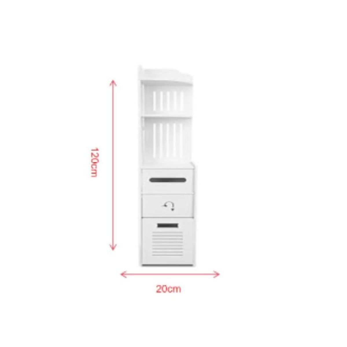 GENERICO - Organizador Gabinete De Madera Color Blanco 20x120cm 1PCS