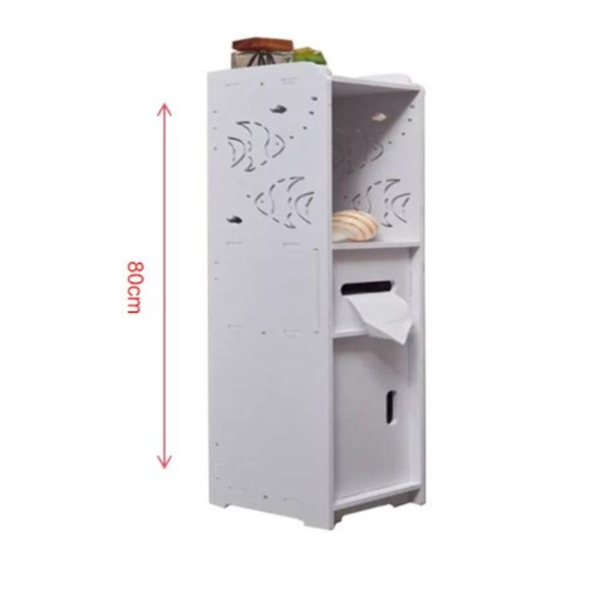 GENERICO - Organizador Gabinete De Madera Color Blanco 20x80cm 1PCS
