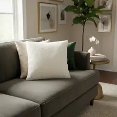 GENERICO - Cojín Con Relleno 45x45cm Con Relieve Peludo Suave Marfil Para Sofas