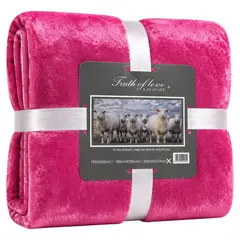 DECODREAMS - Manta Polar Plush Fucsia 200x230 cm Suave para Cama Sofá y Dormitorio