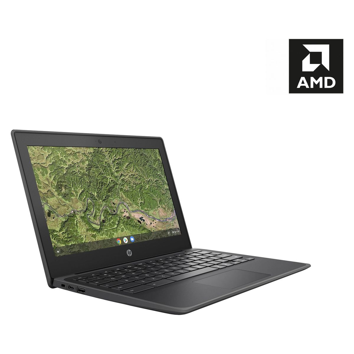 HP - Chromebook AMD 4GB RAM 32GB SSD 32GB HDD 11.6" (Teclado y sistema en Inglés - Configurable al Español)