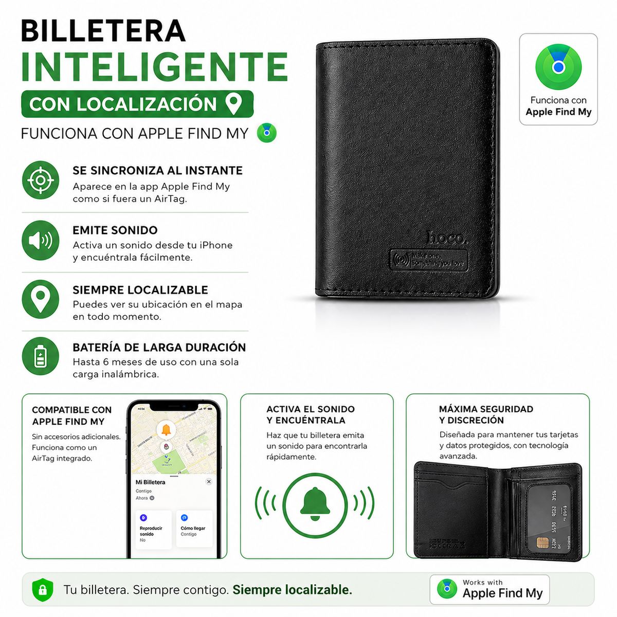 HOCO - Hoco E91f Billetera Inteligente Para Apple Find My