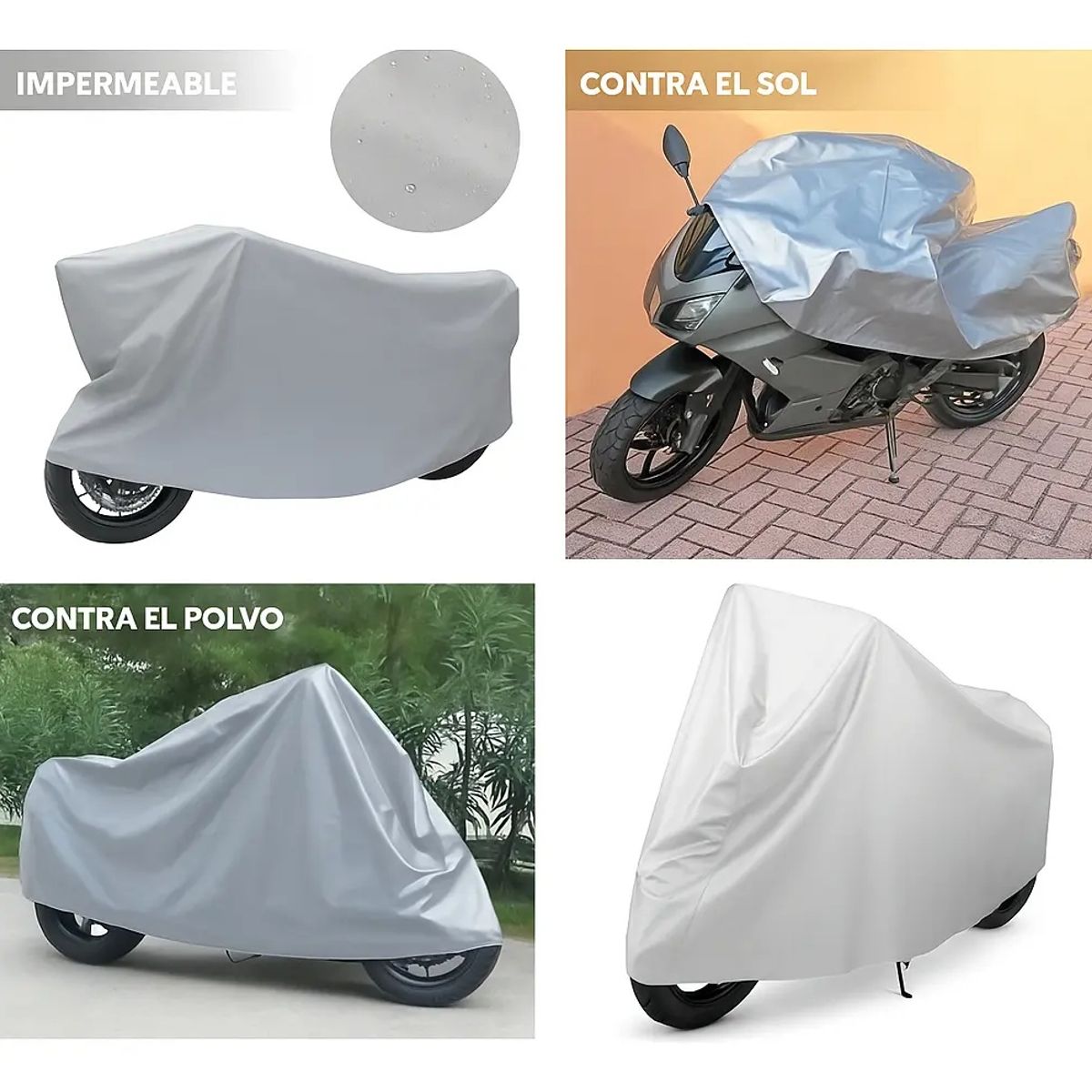 GENERICO - Funda protectora metalizada para motocicleta