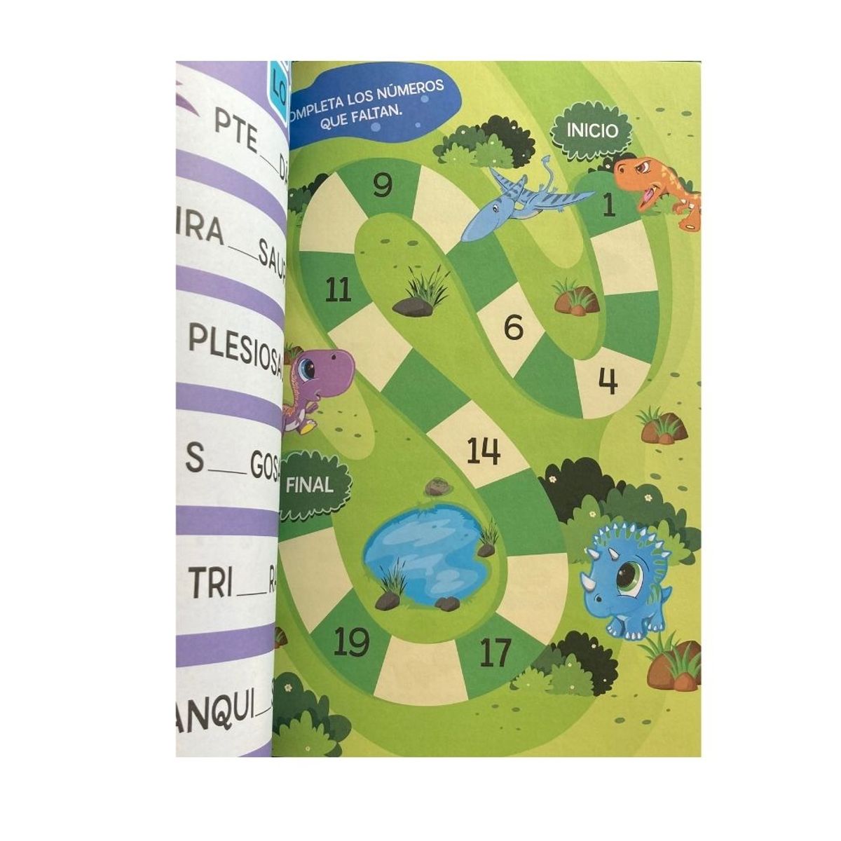 GENERICO - Libro Juego y coloreo dinosaurios con stickers + 18 lápices de colores