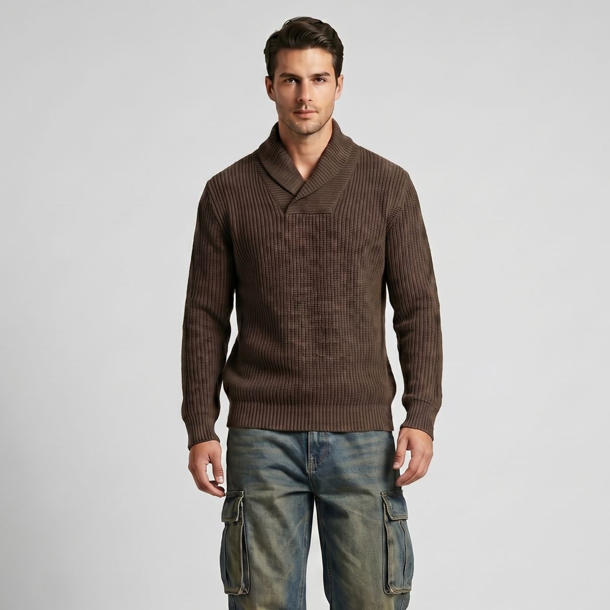 D'JOE - Suéter Jersey Cuello Smoking Tejido Hombre Otaki