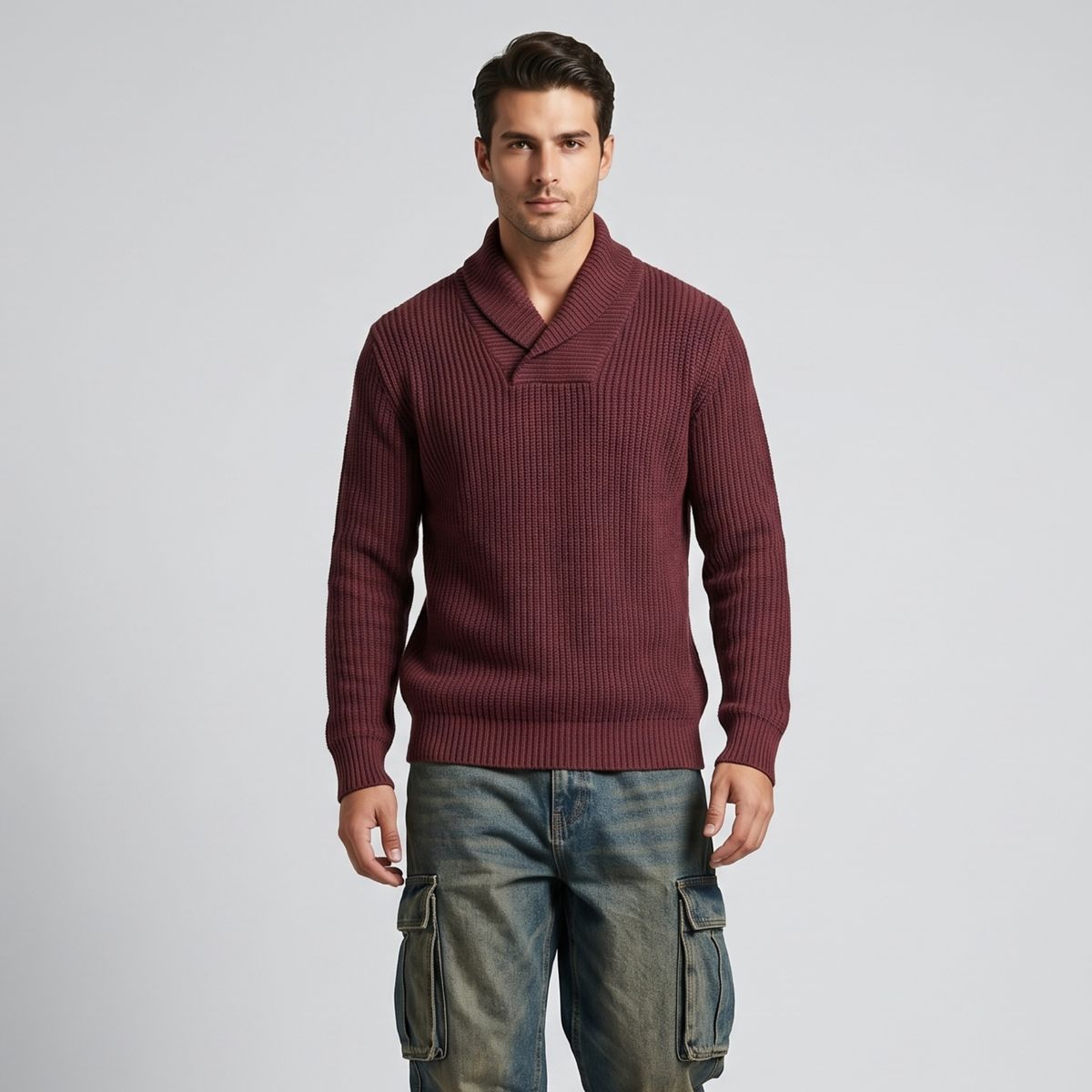 D'JOE - Suéter Jersey Cuello Smoking Tejido Hombre Otaki