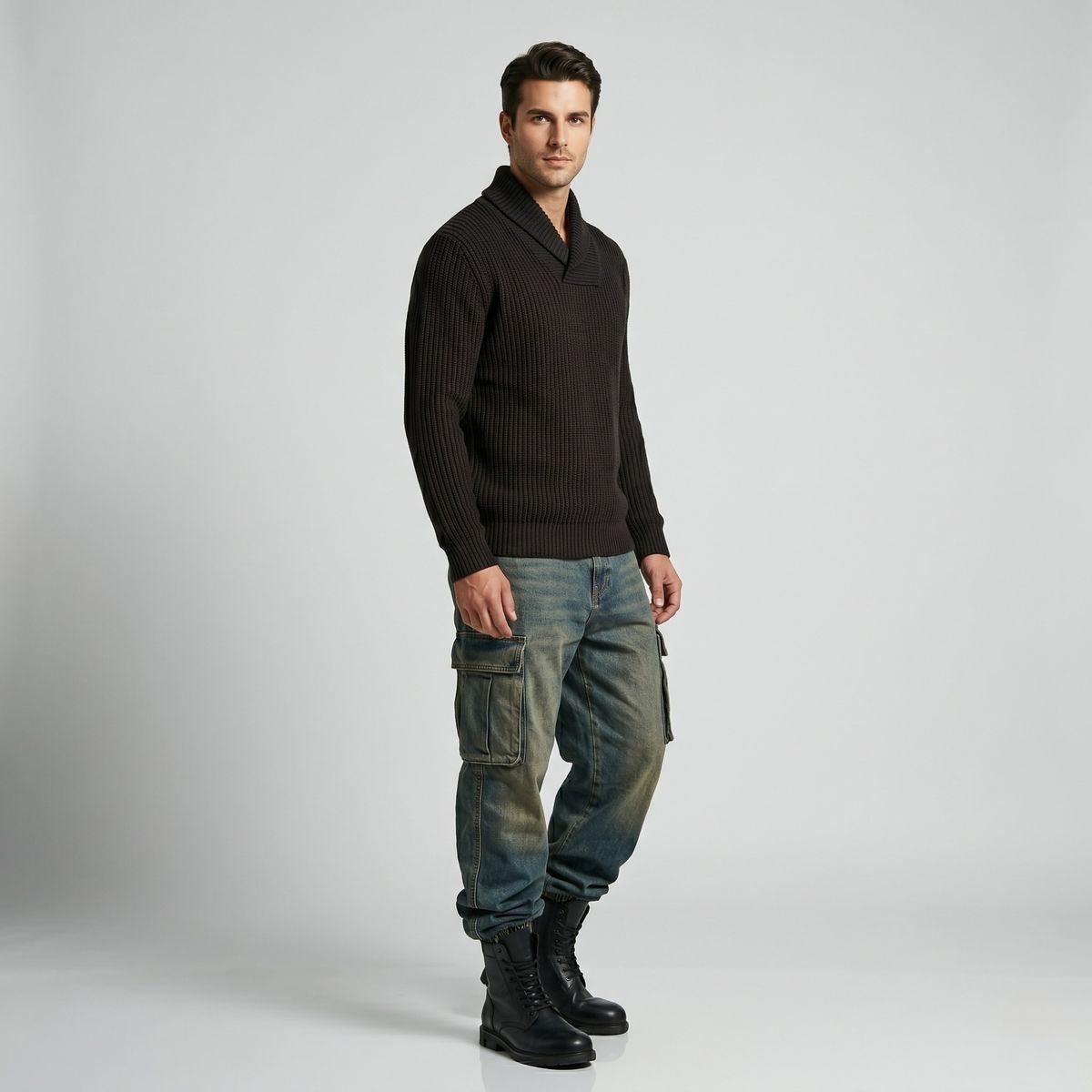 D'JOE - Suéter Jersey Cuello Smoking Tejido Hombre Otaki