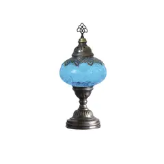 TURKUAZ - Lámpara turca de mesa M craquelada azul