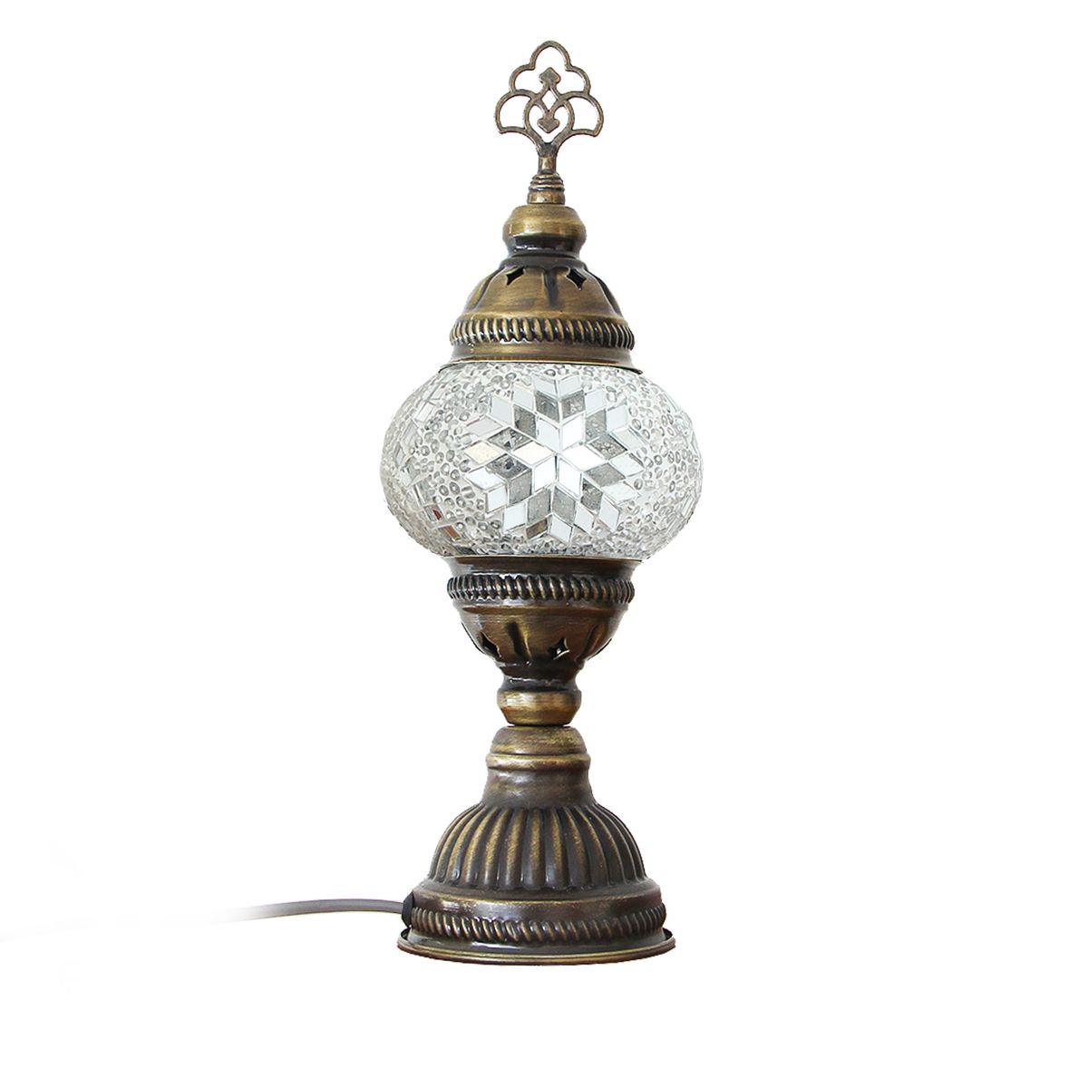 TURKUAZ - Lámpara turca de mesa XS Estrella Blanca