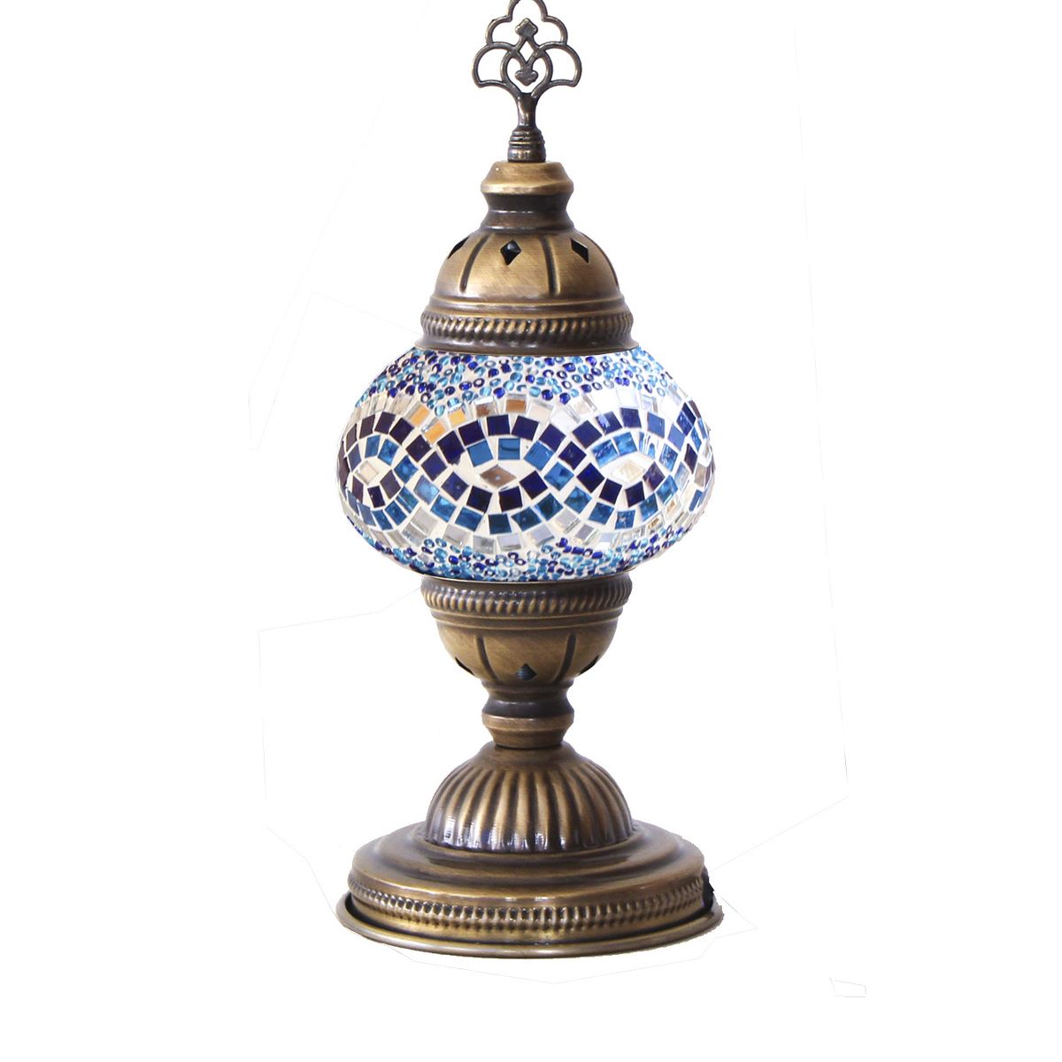TURKUAZ - Lámpara turca de mesa S beads azul