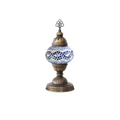 TURKUAZ - Lámpara turca de mesa S beads azul