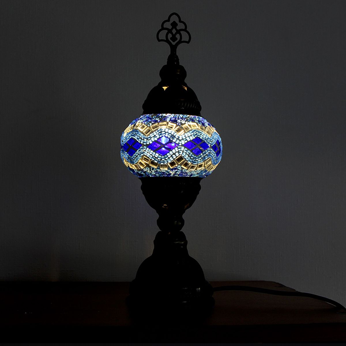 TURKUAZ - Lámpara turca de mesa XS Beads Azul