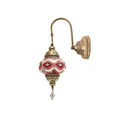 TURKUAZ - Lámpara turca de pared S roja + ampolleta