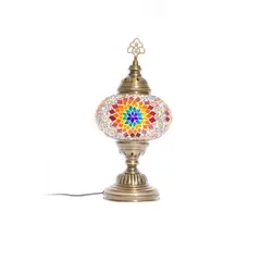 TURKUAZ - Lámpara turca de mesa M estrella multicolor