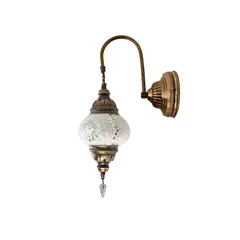 TURKUAZ - Lámpara turca de pared S blanca + ampolleta
