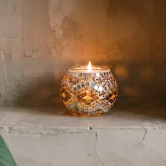 TURKUAZ - Portavela de mosaico turco Eskenar ámbar