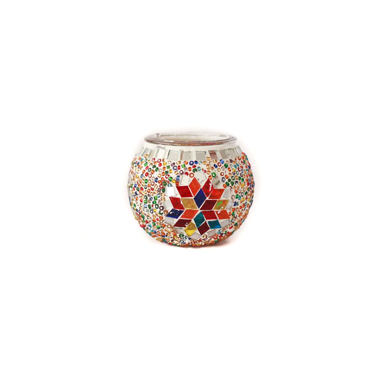 TURKUAZ - Portavela de mosaico turco Estrella multicolor
